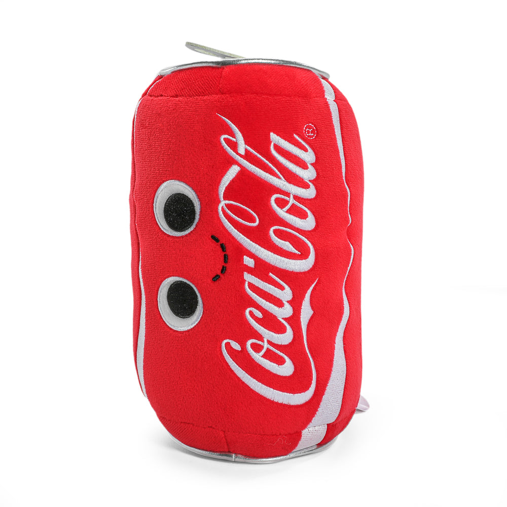 Coca-Cola plush toy resembling a 10-inch Coca-Cola can with sound, from Yummy World & Coca-Cola brand.